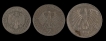 Nickel Set of three Deutsche Mark Coins of Federal Republic of Germany. 